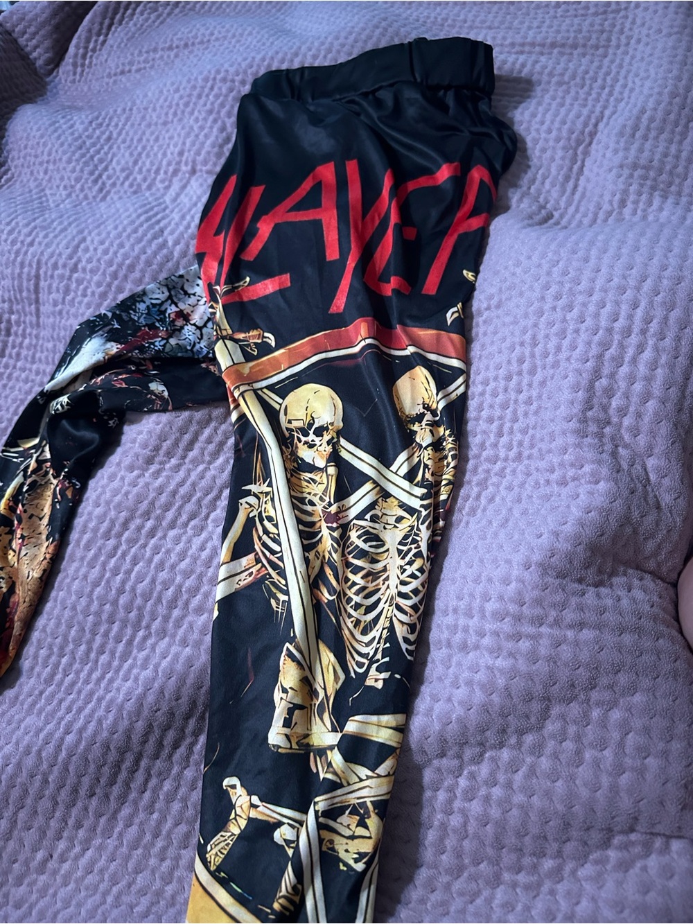 Source Unknown Black Red Slayer Graphic compression pants